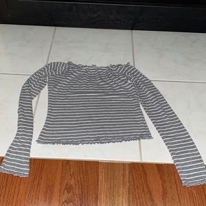 Garage XS GRAY AND white striped. Can wear off the shoulders